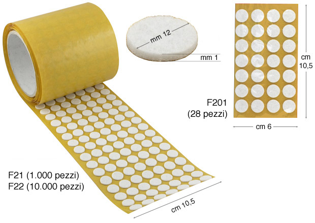 Butoni autoadezivi diam. 12 mm gros. 1 mm - 10 pungi de 28 buc.