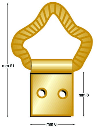 Agățători aurii cu fir prelucrat, bază 8 mm Blister 1000 buc.