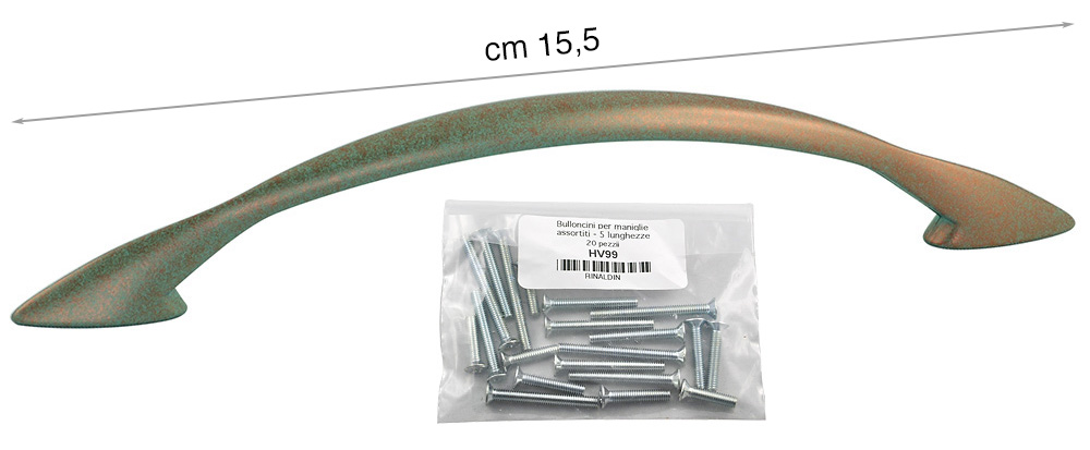 Pereche de mânere verde arămiu cu set de șuruburi - 15,5 cm