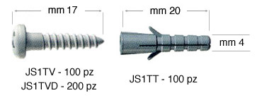 Diblu pt. șurub JS1TV pt. simeza Top Rail - Blister 100 buc.