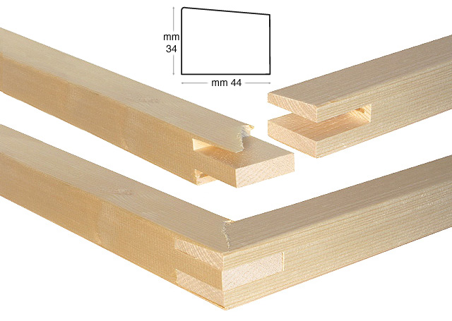 Bare de lemn pt. șasiu 44x34 mm - Lungime 140 cm