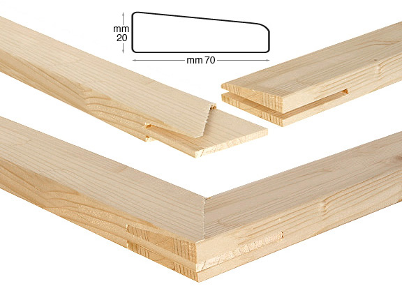 Bare de lemn pt. șasiu 70x20 mm - Lungime 180 cm