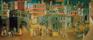 Poster pe sașiu: Lorenzetti: Buon governo - cm 140x60