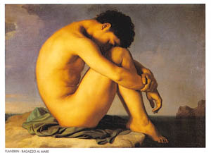 Poster pe sașiu: Flandrin: Ragazzo al mare - cm 110x90