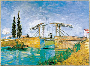 Poster pe sașiu: Van Gogh: Il ponte - cm 120x90