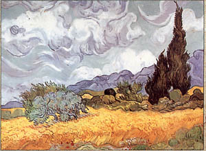 Poster pe sașiu: Van Gogh: Campo di grano - cm 120x90