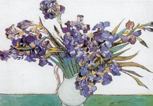 Poster pe sașiu: Van Gogh: Iris nel vaso - cm 120x90