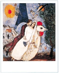 Poster: Chagall: Les fiancées - cm 24x30