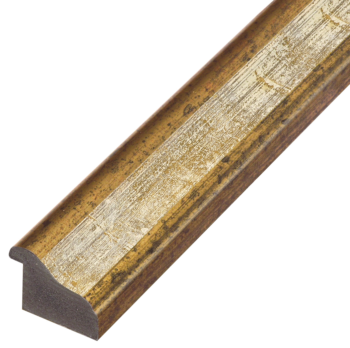 Profile PVC - Lățime 44 mm Înălțime 33 mm - Auriu cu bandă albicioasă - PVC81