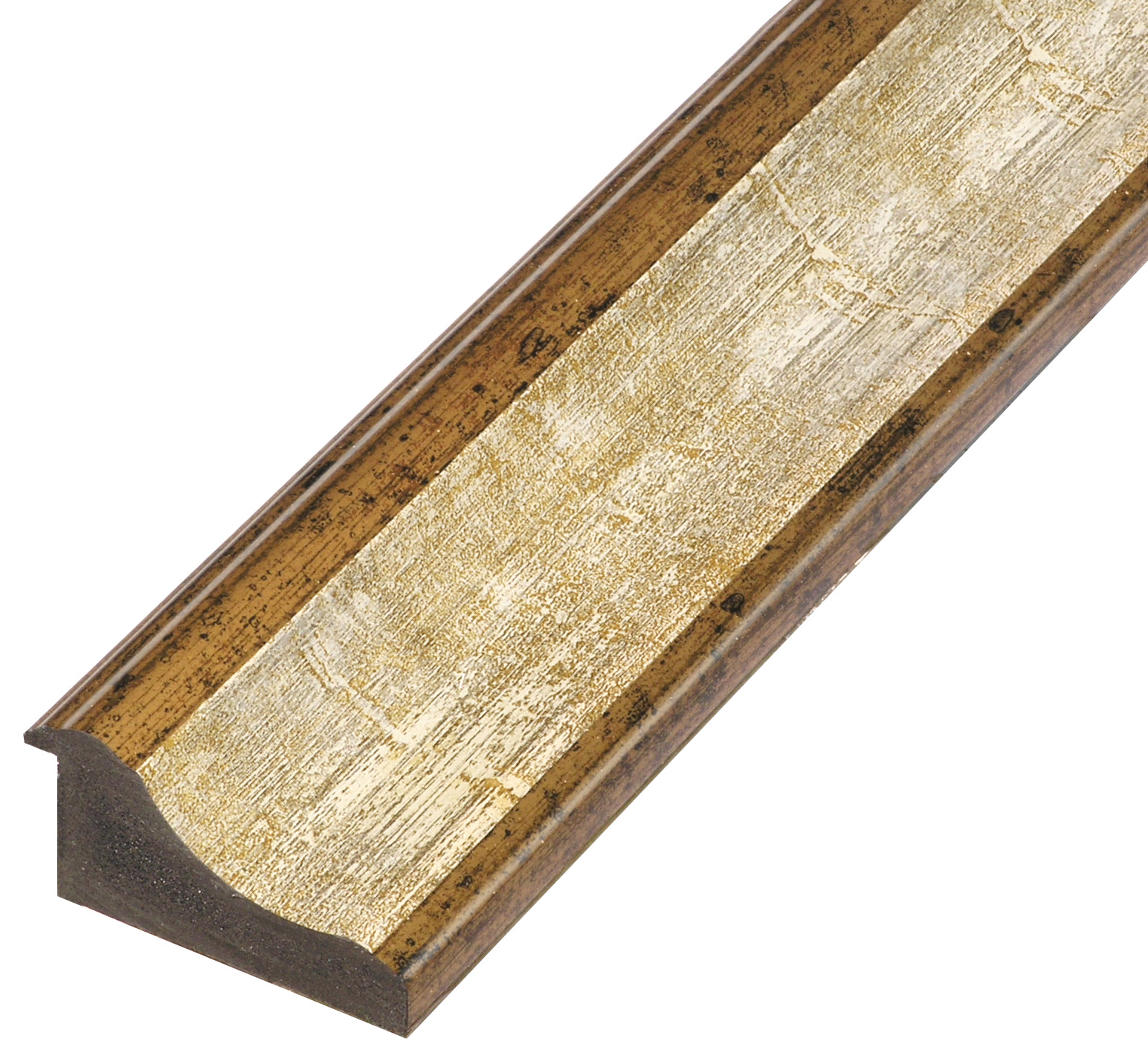 Profile PVC - Lățime 84 mm Înălțime 32 mm - Auriu cu bandă albicioasă - PVC84