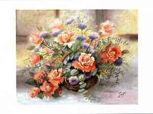 Print: Jany: Buchet de flori - cm 50x35