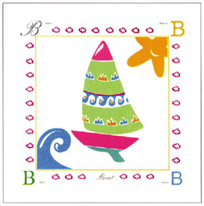 Print: Serie Baby Alphabet: Barcă - cm 30x30