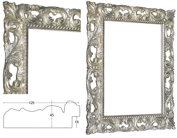 Ramă argintie pentru oglinzi 50x70 cm