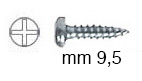 Șuruburi zincate cu cap cilindric 2,9x9,5 mm - Blister 100 buc.