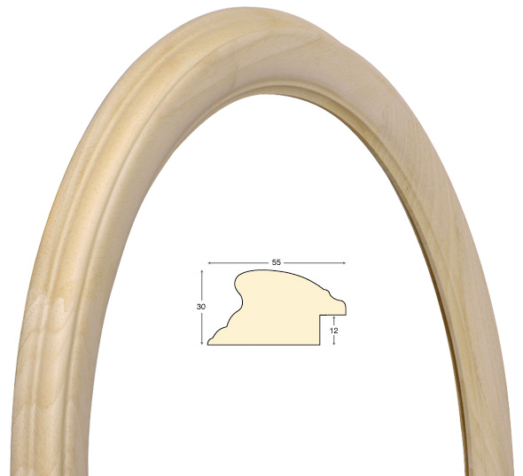 Ramă rotundă din lemn brut - diametru 50 cm