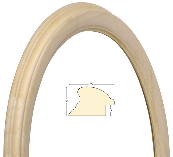 Ramă rotundă din lemn brut - diametru 60 cm