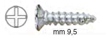 Șuruburi zincate cu cap plat 2,2x9,5 mm - Blister 1000 buc.