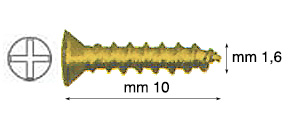 Șuruburi aurii cu cap plat 1,6x10 mm - Blister 1000 buc.