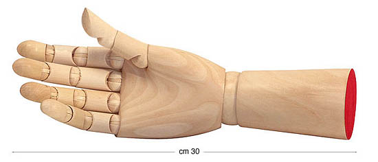 Mână dreaptă din lemn șlefuit - 30 cm