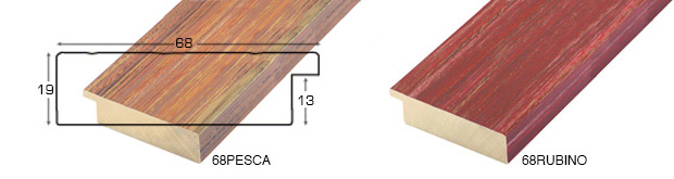 Profil ayous plat Lățime 68 mm - finisaj artizanal - piersică