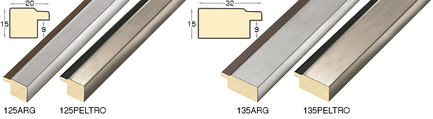 Profil ayous plat Lăț.20 mm Înălț.15 - Argintiu cu fir negru