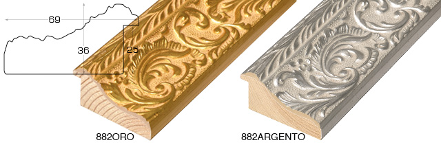 Profil pin îmbinat Lăț.69 Înălț.35 - Auriu, decorațiuni în relief