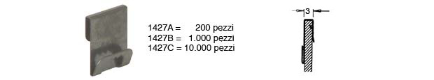 Agățători de blocat  cu grosimea de 3 mm - Blister 200 buc.