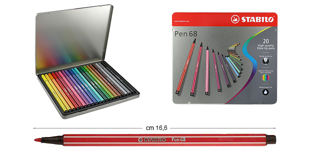 Serie completă de 20 markere Stabilo Pen 68