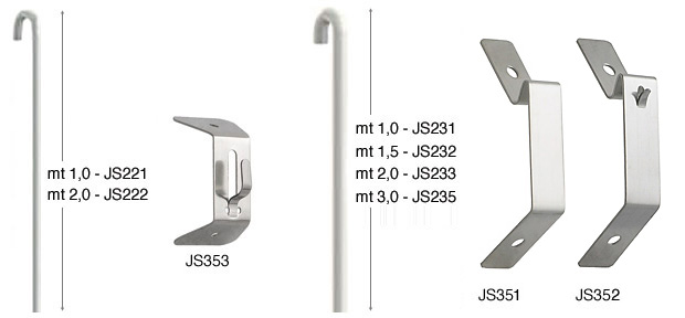 Axă verticală albă din oțel - diametru 2 mm - 1 m