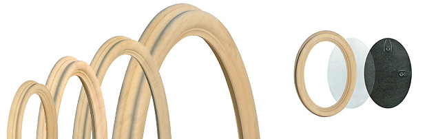 Ramă ovală din lemn brut 7x9 cm