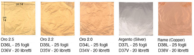 Foiță imitație cm 14x14 - Broșură 25 de foi - Aur 