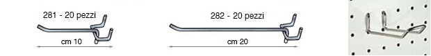 Rafturi pt. panouri perforate 10 cm - Blister 20 buc.