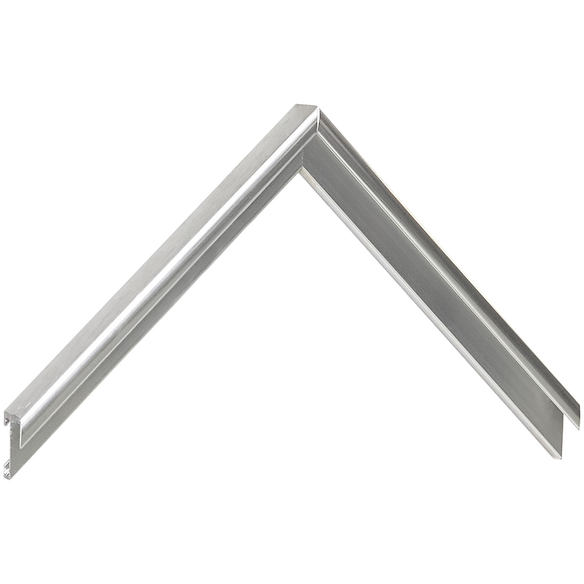 Profil din aluminiu plat serie 11 argintiu satinat - Mostră