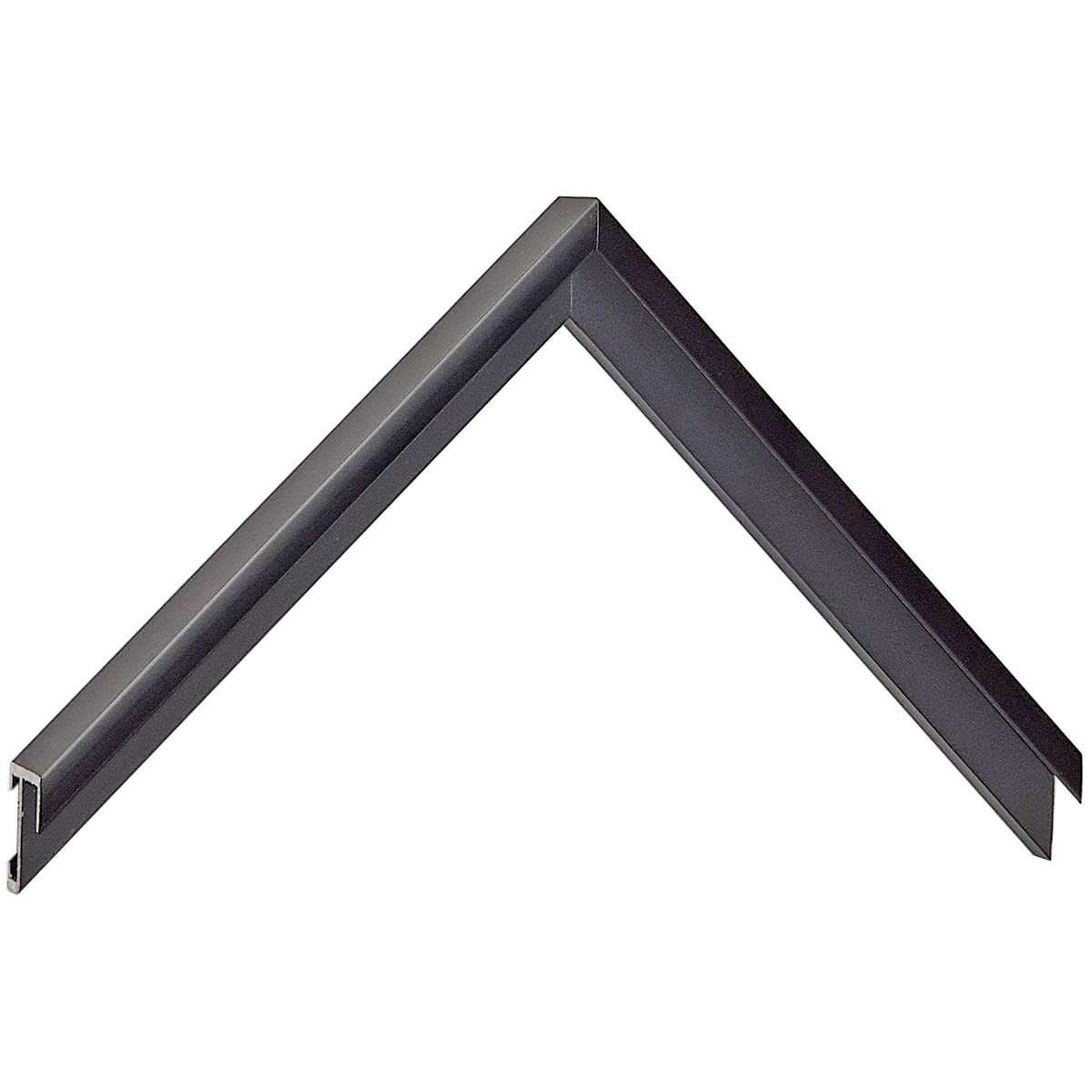 Profil din aluminiu plat serie 11 negru lucios - Mostră