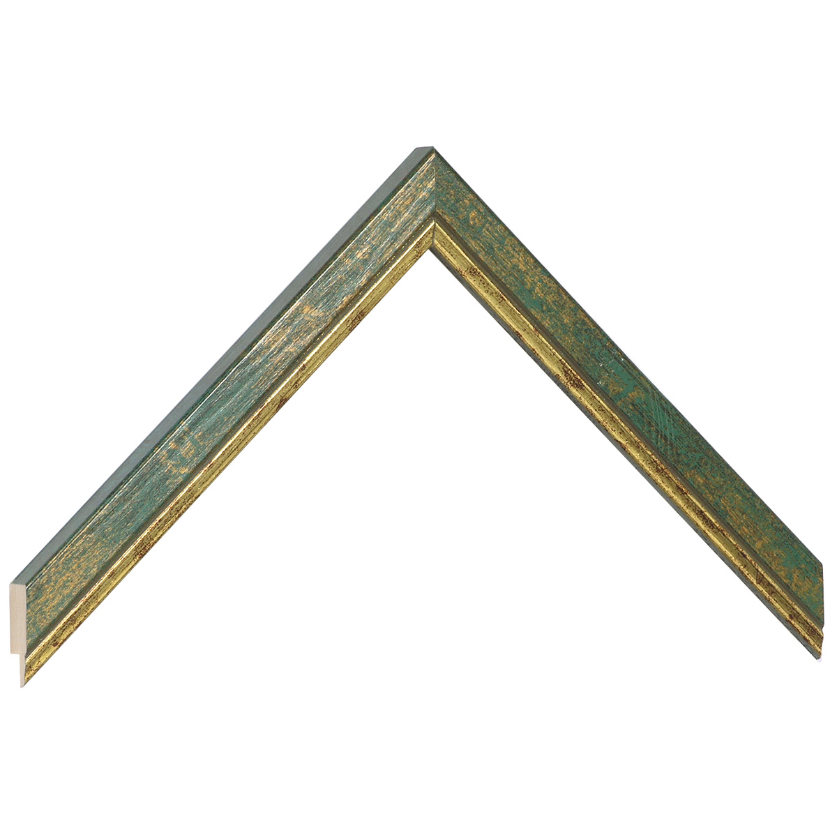 Profil pin îmbinat Lățime 18 mm - culoare verde și fir auriu - Mostră