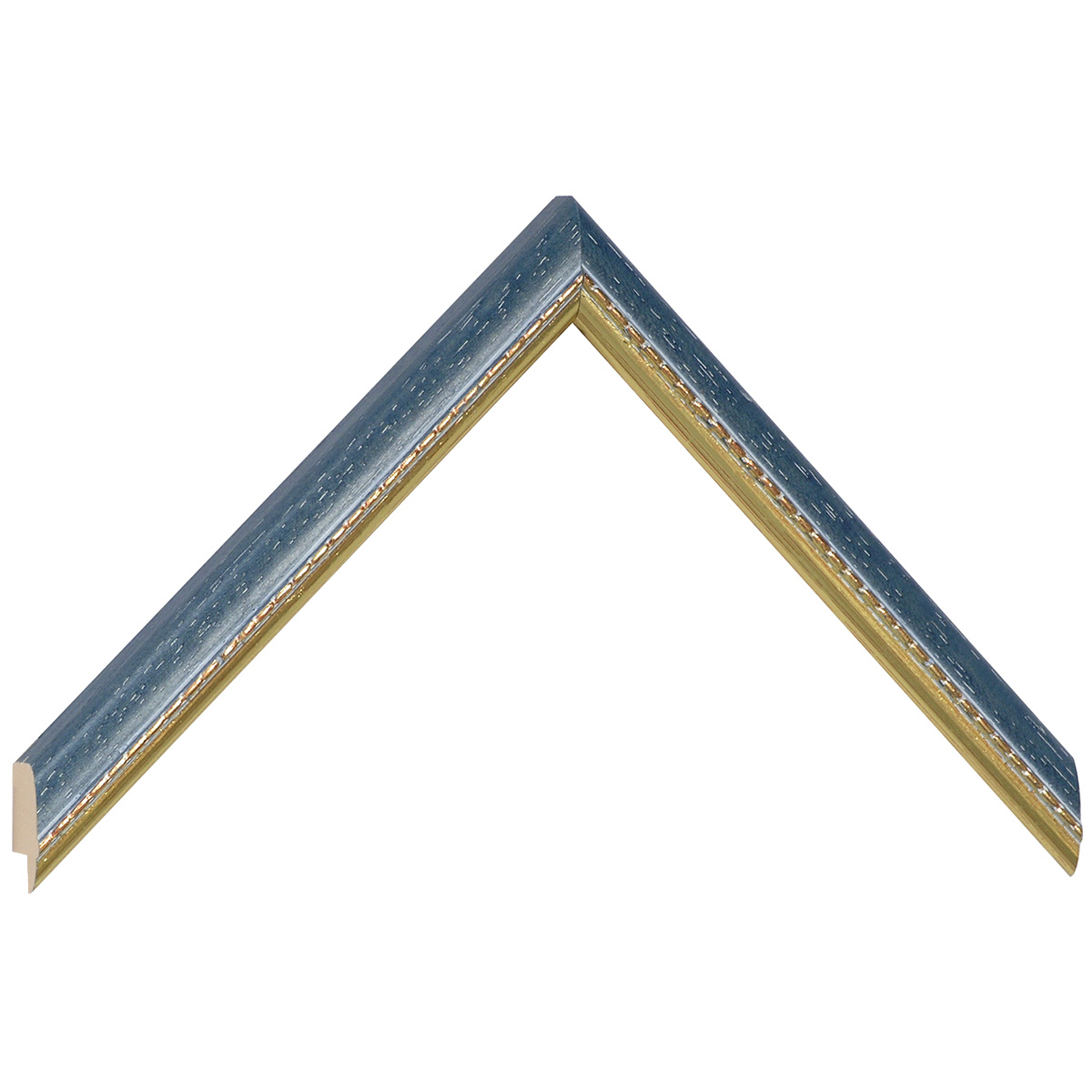 Profil ayous Lățime 17 mm - albastru cu decorațiuni aurii în relief - Mostră