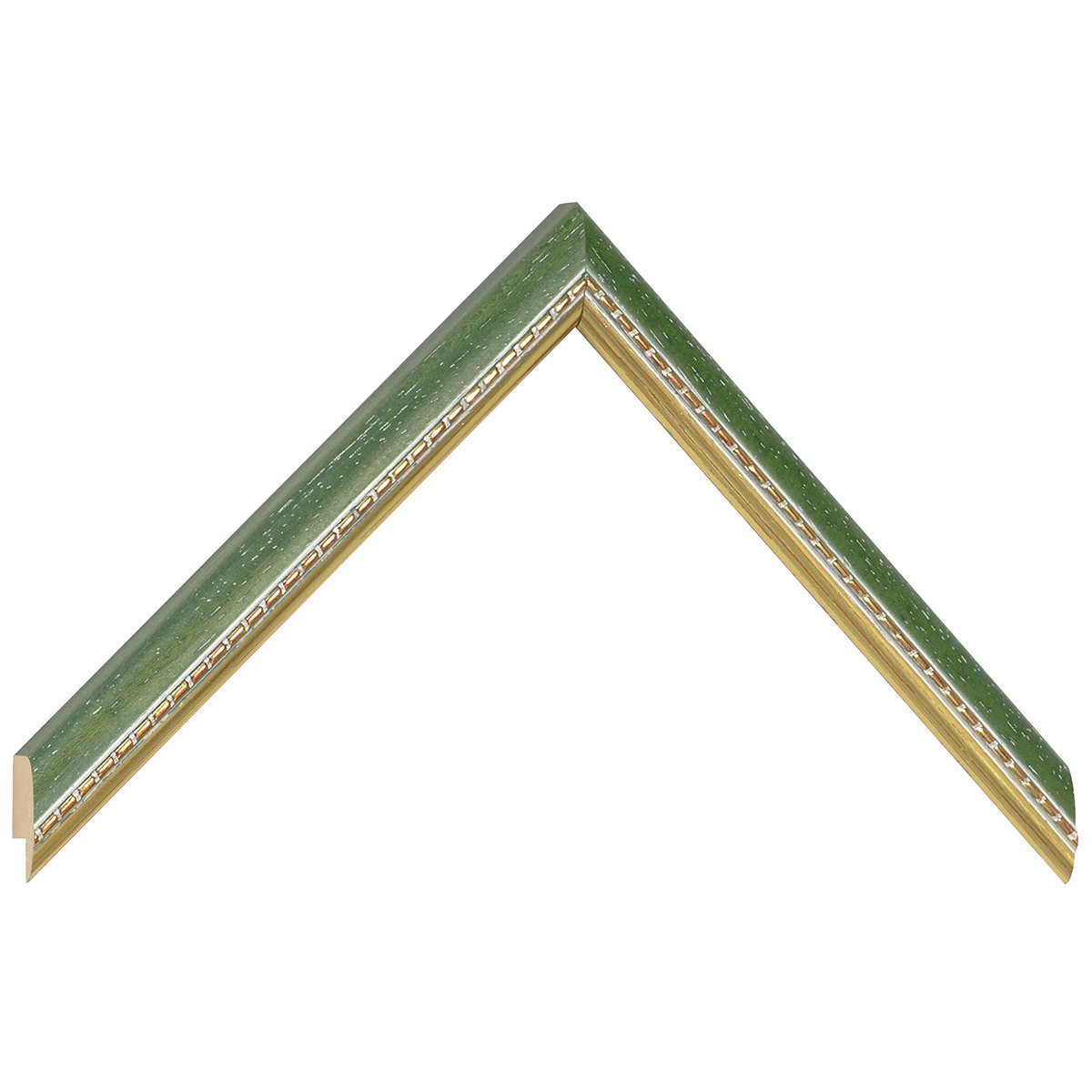 Profil ayous Lățime 17 mm - verde cu decorațiuni aurii în relief - Mostră