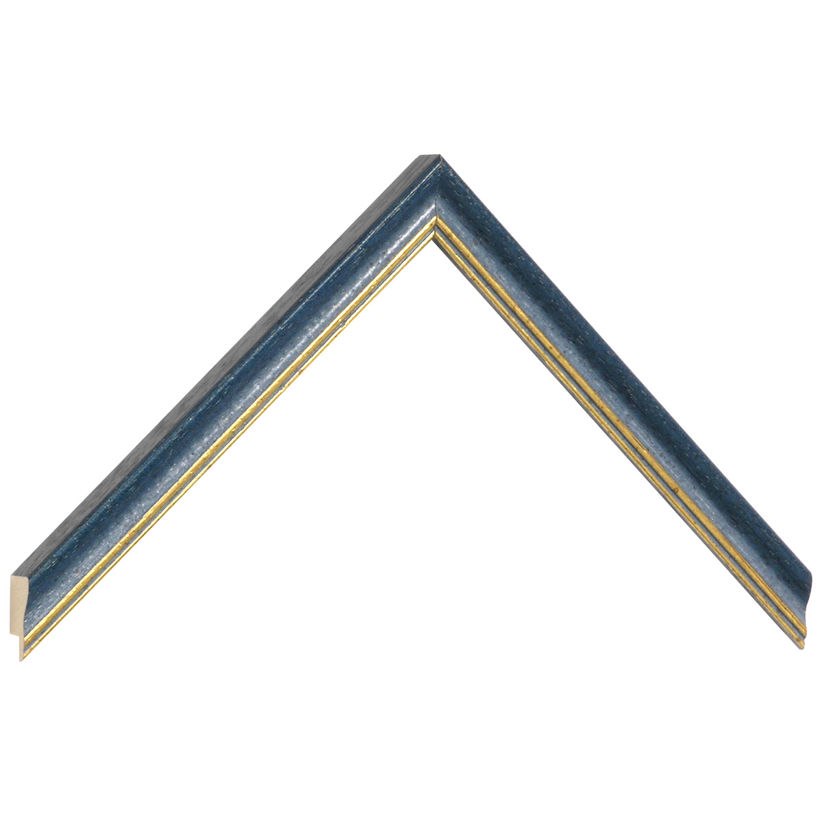 Profil ayous Lățime15 mm - finisaj albastru mat cu fir auriu - Mostră