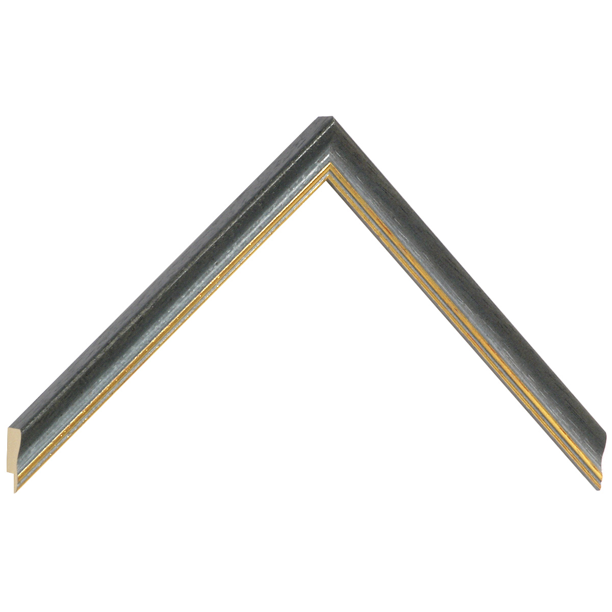Profil ayous Lățime15 mm - finisaj gri mat cu fir auriu - Mostră