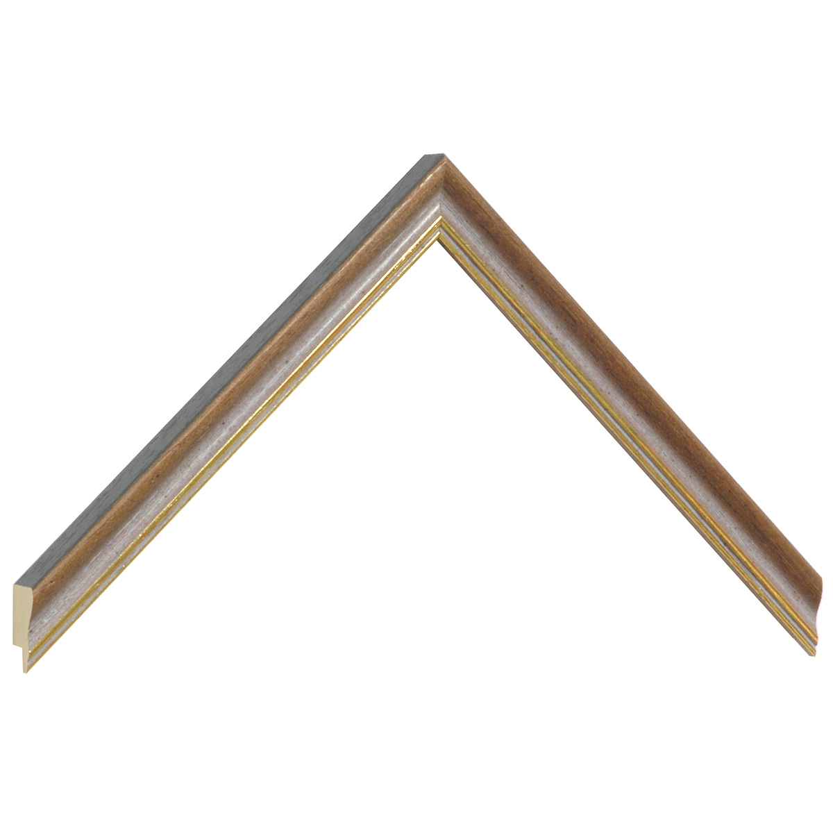 Profil ayous Lățime 15 mm - finisaj maro mat cu fir auriu - Mostră