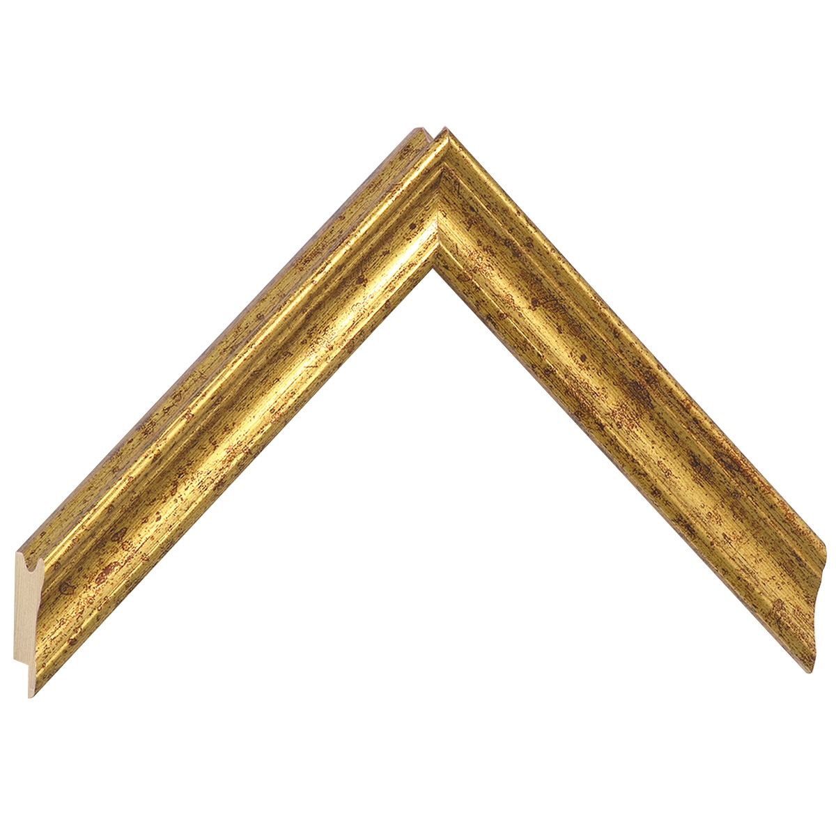 Profil pin îmbinat Lățime 25 mm - finisaj auriu cu canelură aurie - Mostră