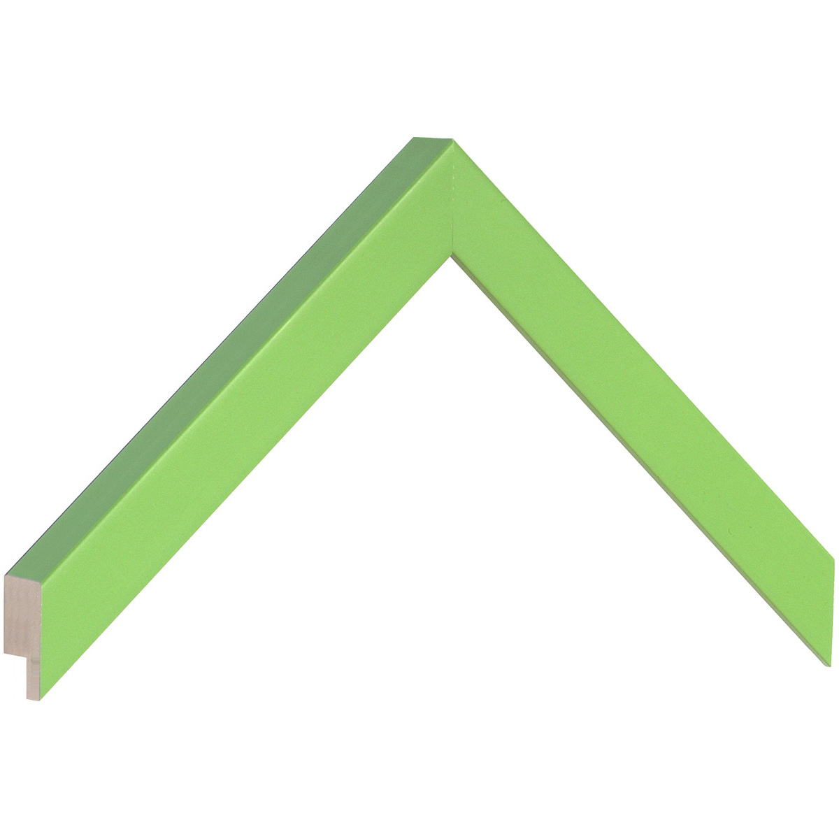 Moulding finger-jointed pine, width 20mm, height 20 - Grass Green - Mostră