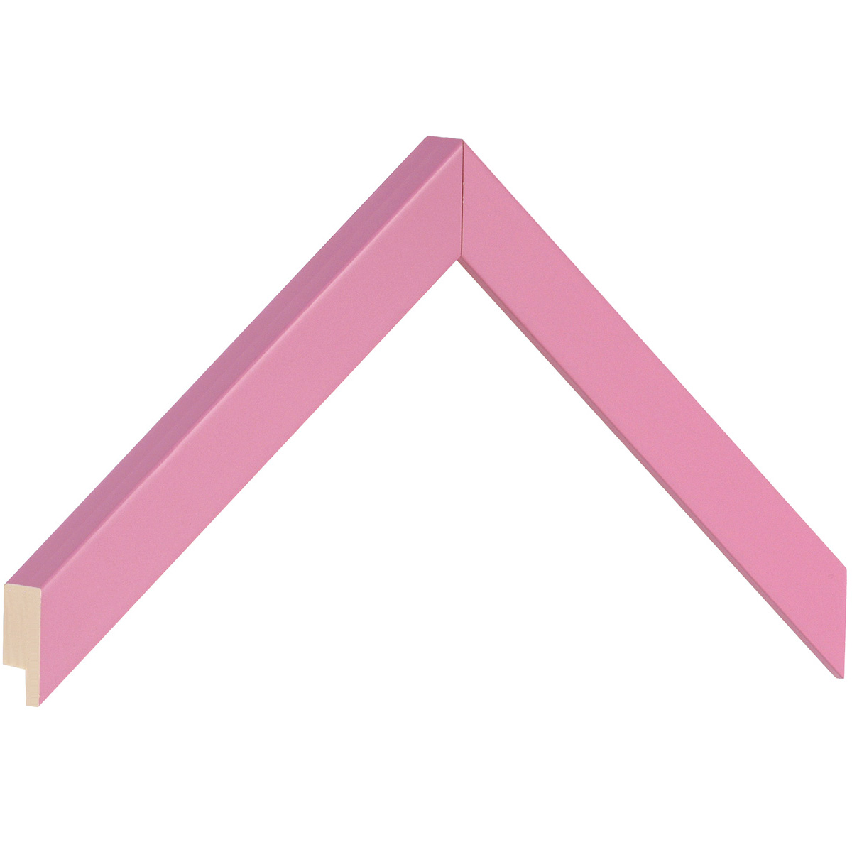 Moulding finger-jointed pine, width 20mm, height 20 - Pink - Mostră