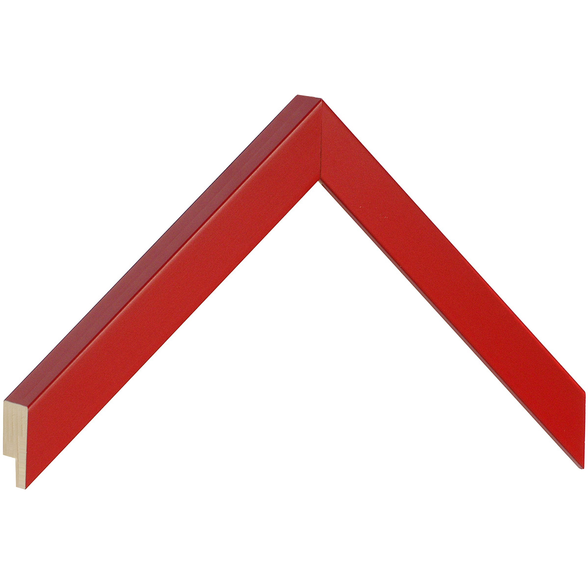 Moulding finger-jointed pine, width 20mm, height 20 - Red - Mostră