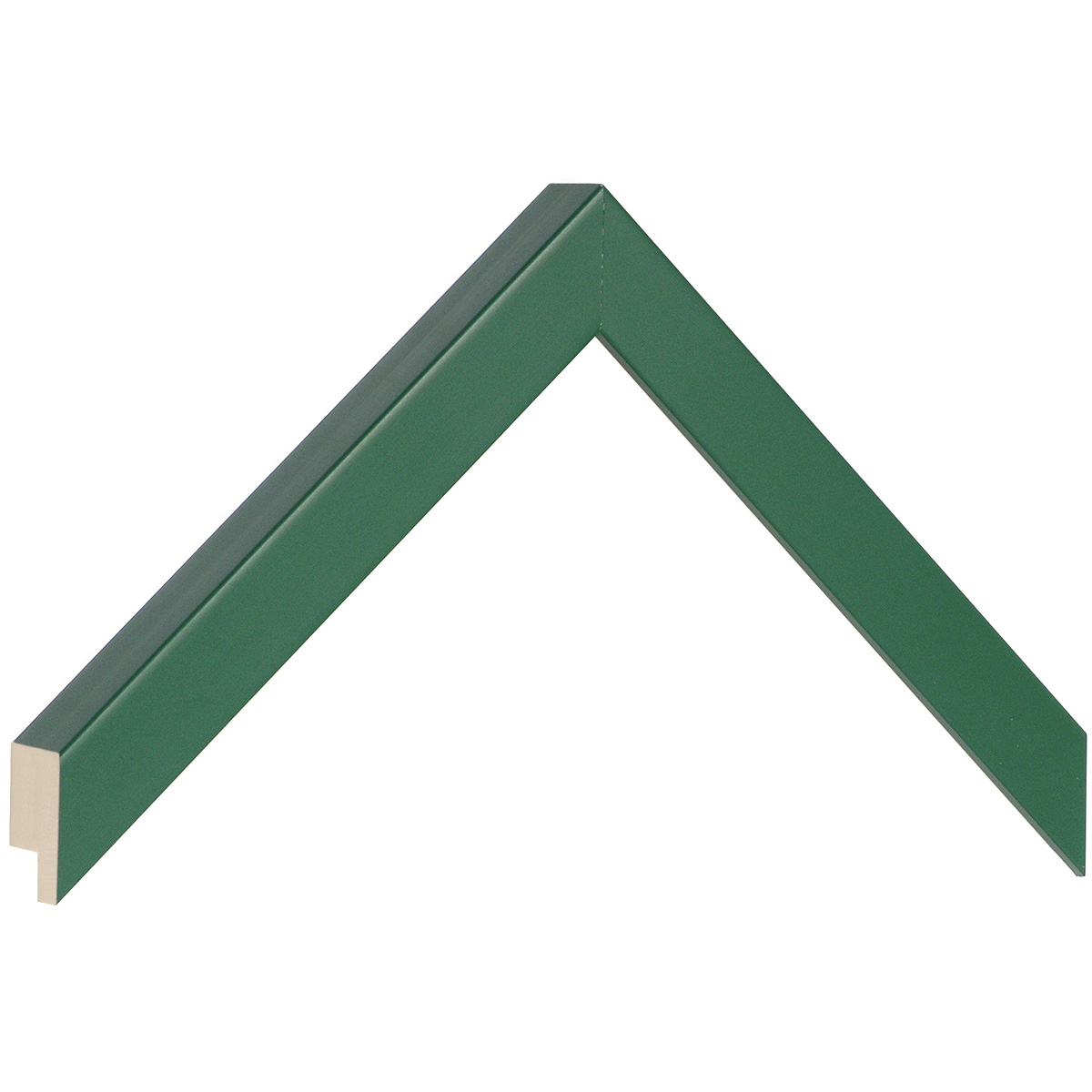 Moulding finger-jointed pine, width 20mm, height 20 - Green - Mostră