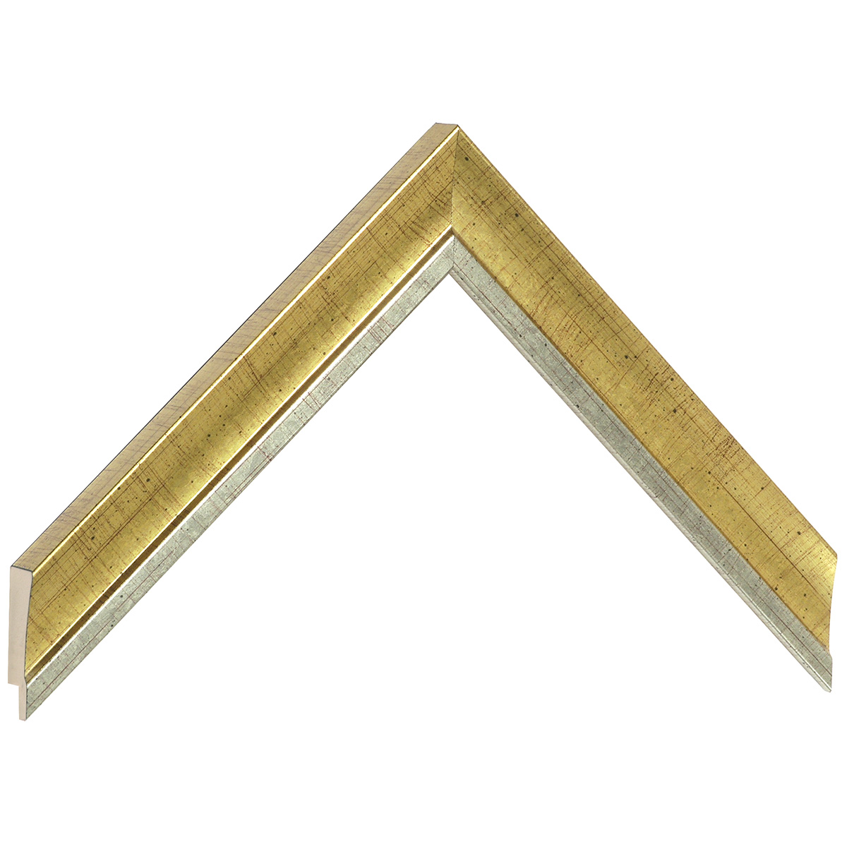 Profil pin îmbinat Lățime 25 mm - finisaj auriu cu fir argintiu - Mostră