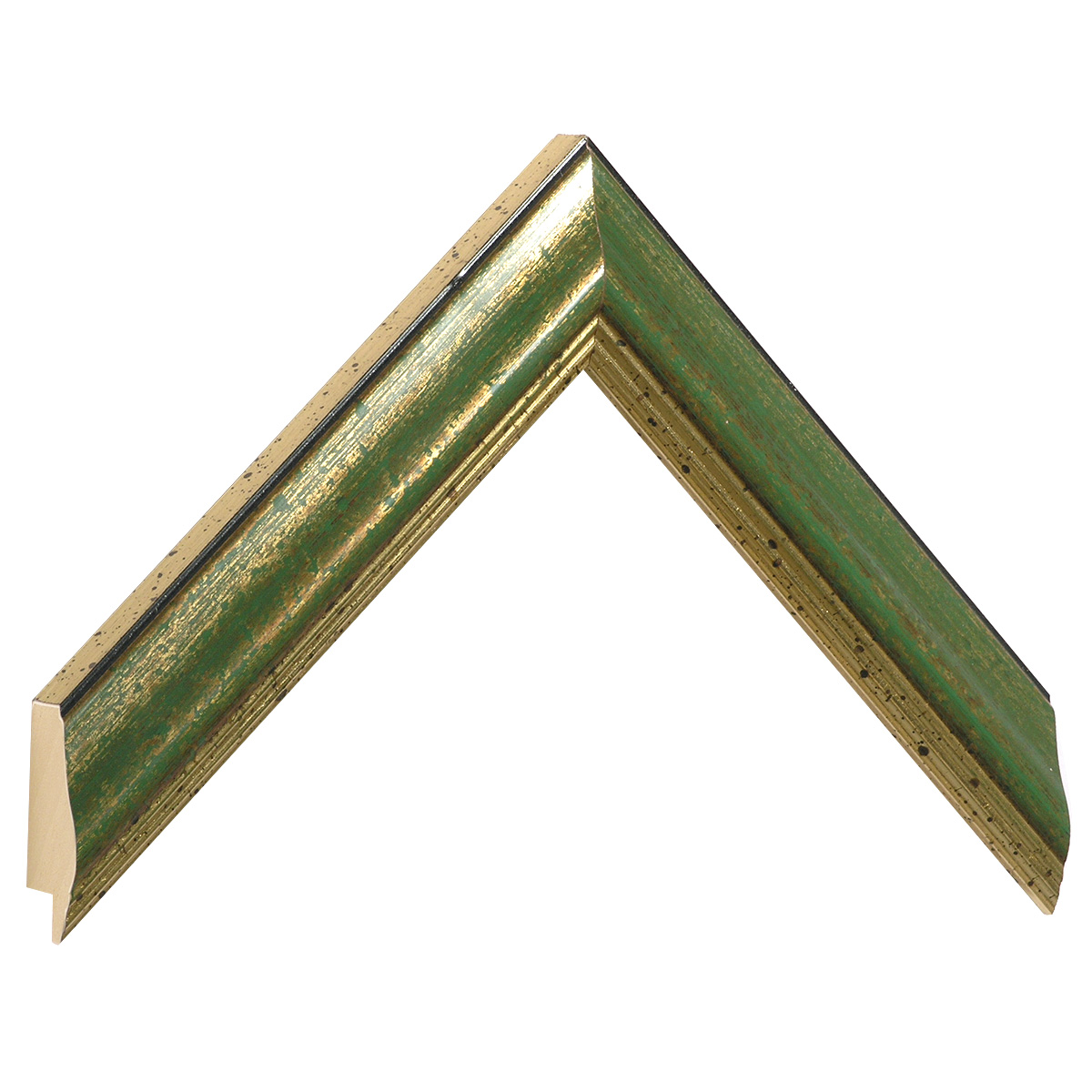 Profil ayous Lățime 30 mm - finisaj auriu cu bandă verde - Mostră