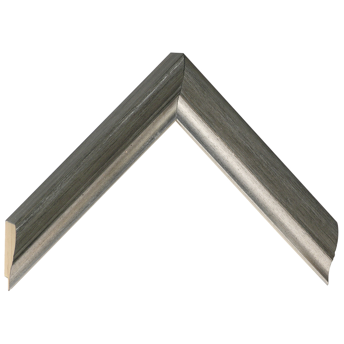 Profil brad îmbinat - Lățime 30mm Înălțime 27 - Perla, bandă argintie - Mostră