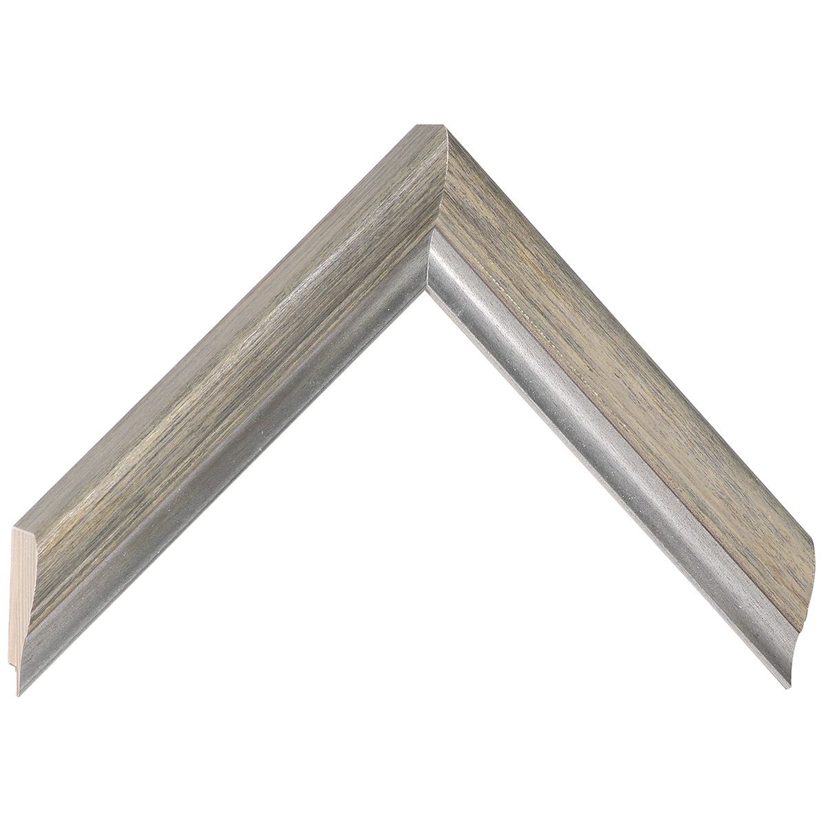 Profil brad îmbinat - Lățime 30mm Înălțime 27 - Negru, bandă argintie - Mostră