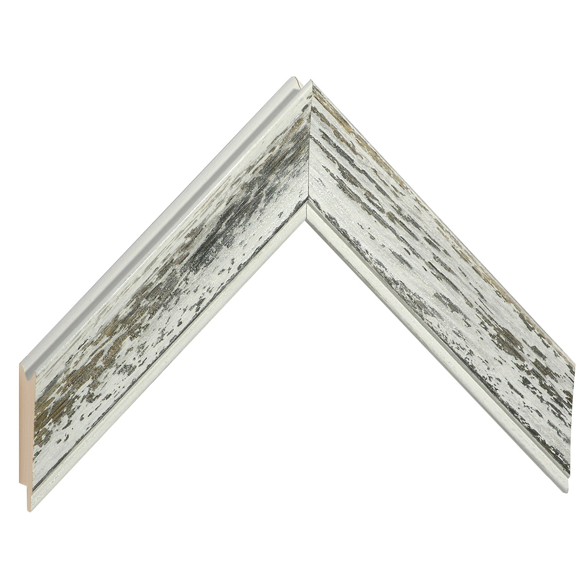 Profil brad îmbinat - Lățime.40 mm - finisaj marmorat alb-gri - Mostră